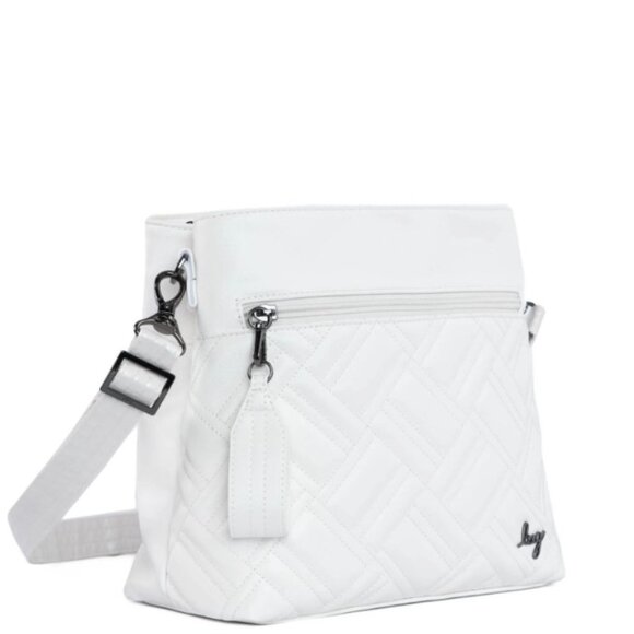 Lug Double Dip Satin Luxe VL Crossbody Bag Metallic Diamond White - Picture 2 of 11
